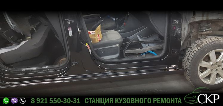 Замена порога и двери на Фольксваген Поло (Volkswagen Polo) в СПб в автосервисе СКР.